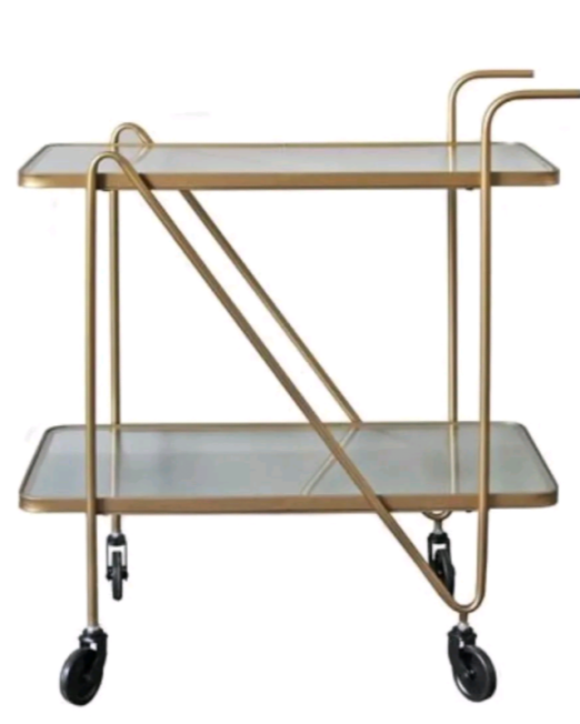 ΤΡΟΛΕΙ ΜΠΑΡ ΑΠΟ ΜΕΤΑΛΛΟ ΚΑΙ ΓΥΑΛΙ ΜΕ ΡΟΔΕΣ 70×40×84 CM