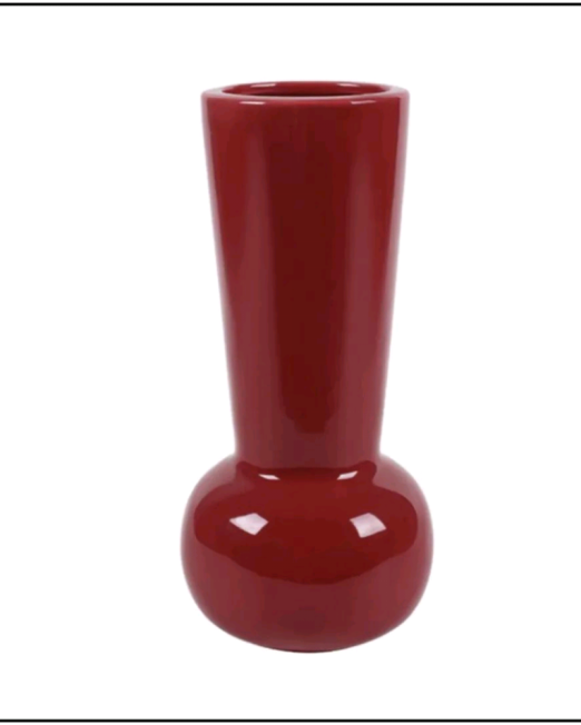 ΚΟΚΚΙΝΟ ΚΕΡΑΜΙΚΟ ΒΑΖΟ ΜΕ ΣΦΑΙΡΙΚΗ ΒΑΣΗ 11×25cm