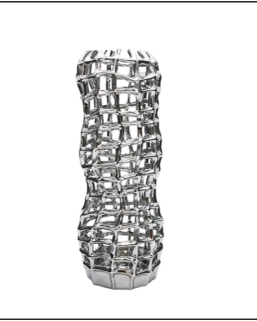 ΒΑΖΟ ΚΕΡΑΜΙΚΟ INOX ΜΕ ΑΝΑΓΛΥΦΗ ΠΛΕΚΤΗ ΥΦΗ 17×44cm