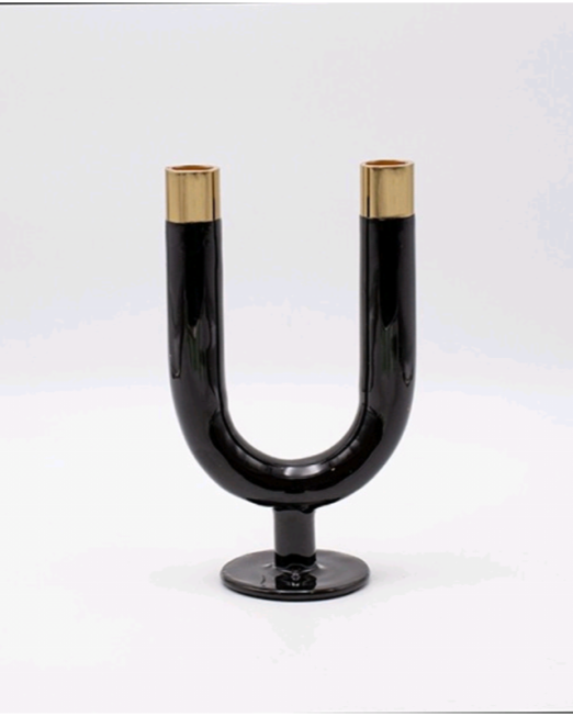 ΔΙΚΕΡΟ ΚΗΡΟΠΗΓΙΟ ΜΑΥΡΟ ΜΕ ΧΡΥΣΕΣ ΛΕΠΤΟΜΕΡΕΙΕΣ MINIMAL &CHIC ΔΙΑΚΟΣΜΗΣΗ 11×7,5×20cm