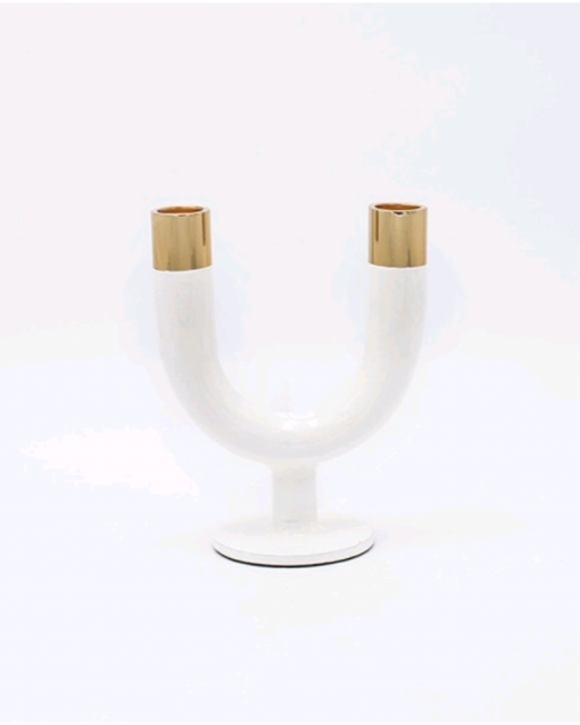 ΔΙΚΕΡΟ ΚΗΡΟΠΗΓΙΟ ΛΕΥΚΟ ΜΕ ΧΡΥΣΕΣ ΛΕΠΤΟΜΕΡΕΙΕΣ-MINIMAL & CHIC ΔΙΑΚΟΣΜΗΣΗ 11×7,5×15cm