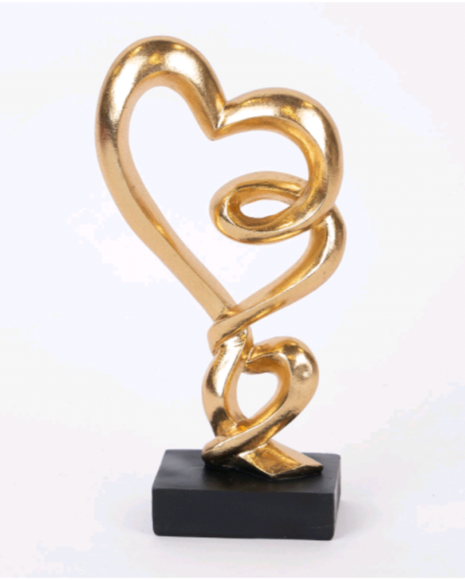 MΟΝΤΕΡΝΟ ΧΡΥΣΟ ΑΦΗΡΗΜΕΝΟ ΓΛΥΠΤΟ ΑΓΑΠΗΣ ΣΕ ΜΑΥΡΗ ΒΑΣΗ 11×6,3×22,5cm