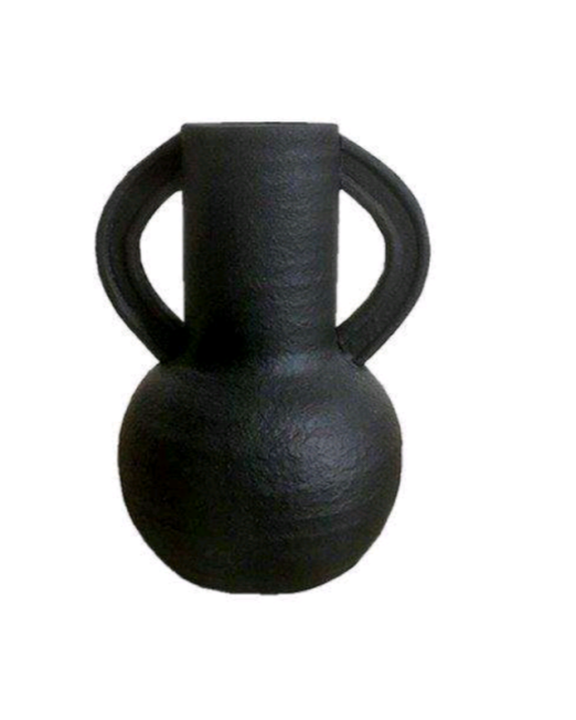 ΜΑΥΡΟ ΔΙΑΚΟΣΜΗΤΙΚΟ ΒΑΖΟ ΜΕ ΔΙΠΛΕΣ ΛΑΒΕΣ -MINIMAL&MODERN DESIGN 17×17×23,50cm