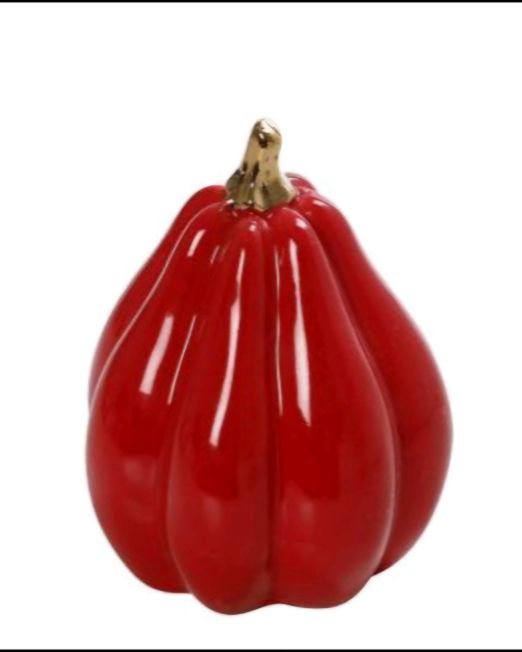 ΚΟΚΚΙΝΗ ΚΕΡΑΜΙΚΗ ΔΙΑΚΟΣΜΗΤΙΚΗ ΚΟΛΟΚΥΘΑ ΜΕ ΧΡΥΣΗ ΛΕΠΤΟΜΕΡΕΙΑ 7×7×9,5cm