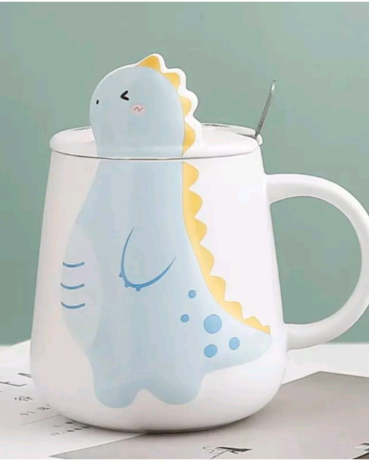 ΚΟΥΠΑ 3D ΔΕΙΝΟΣΑΥΡΑΚΙ ΣΙΕΛ ΜΕ ΚΑΠΑΚΙ ΣΤΗΡΙΞΗΣ ΚΙΝΗΤΟΥ & ΚΟΥΤΑΛΑΚΙ 13×8×13,8cm. 450ml