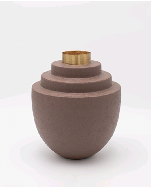 "MODERN GEOMETRY" ΔΙΑΚΟΣΗΤΙΚΟ ΚΑΦΕ ΜΕΤΑΛΛΙΚΟ ΒΑΖΟ 21x21x24cm