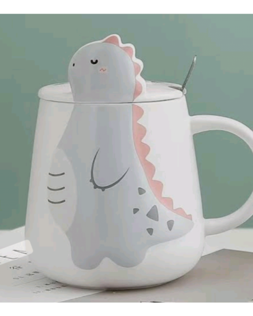 ΚΟΥΠΑ 3D ΔΕΙΝΟΣΑΥΡΑΚΙ ΓΚΡΙ ΜΕ ΚΑΠΑΚΙ ΣΤΗΡΙΞΗΣ ΚΙΝΗΤΟΥ & ΚΟΥΤΑΛΑΚΙ 13×8×13,8cm. 450ml