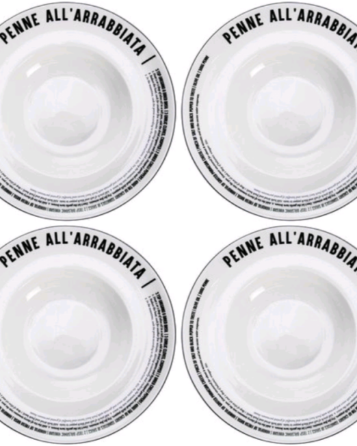 ΣΕΤ 4 ΠΙΑΤΩΝ ΖΥΜΑΡΙΚΩΝ "PENNE ALL ARRABBIATA"-ΜΟΝΤΕΡΝΑ ΙΤΑΛΙΚΗ ΑΙΣΘΗΤΙΚΗ 27CM