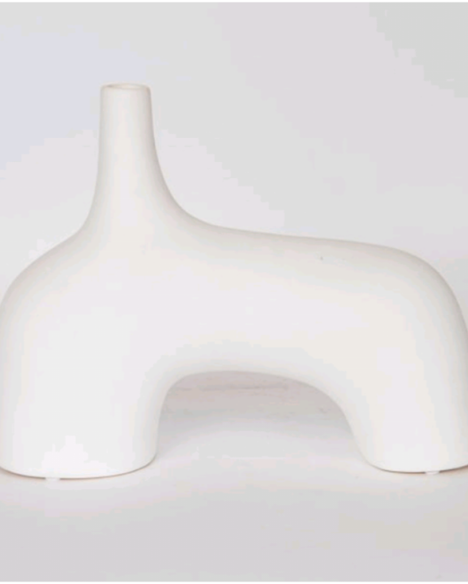 ΜΟΝΤΕΡΝΟ ΓΛΥΠΤΙΚΟ ΒΑΖΟ ΠΟΡΣΕΛΑΝΗΣ ΜΕ ΟΡΓΑΝΙΚΟ ΣΧΗΜΑ 34×10×25cm