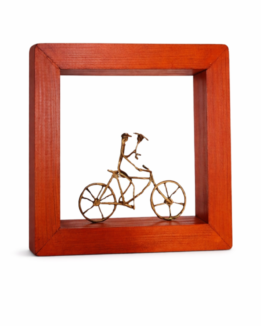 ΤΕΤΡΑΓΩΝΟ ΞΥΛΙΝΟ ΚΟΚΚΙΝΟ ΚΑΔΡΑΚΙ ΜΕ ΟΡΕΙΧΑΛΚΙΝΟ ΓΛΥΠΤΟ ΠΟΔΗΛΑΤΗ 15×4×15cm