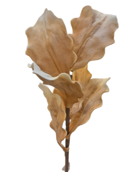 ELEGANT BEIGE LEAVES-ΥΦΑΣΜΑΤΙΝΟ ΔΙΑΚΟΣΜΗΤΙΚΟ ΚΛΑΔΙ ΦΥΛΛΟ ΣΕ ΓΗΙΝΕΣ ΑΠΟΧΡΩΣΕΙΣ 33 ×92cm
