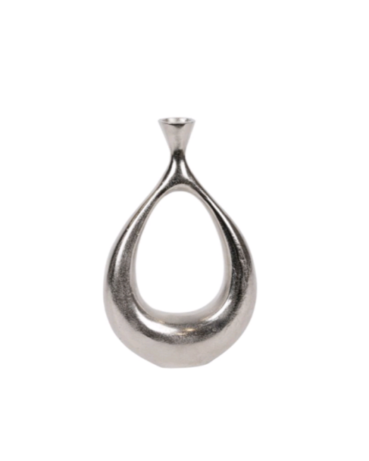 MINIMAL ΑΣΗΜΙ ΒΑΖΟ INOX MΕ ΚΑΜΠΥΛΗ ΓΡΑΜΜΗ 23,5×8×36cm