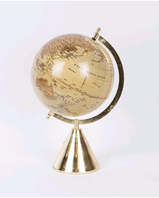 Διακοσμητική Υδρόγειος Σφαίρα σε Χρυσή Απόχρωση – Κομψότητα & Διαχρονικό Στυλ 22×22×35,5cm