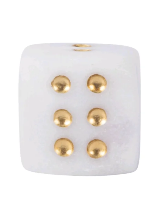 Διακοσμητικό Πολυεστερικό Ζάρι White & Gold Luxury Design 16×16×16cm