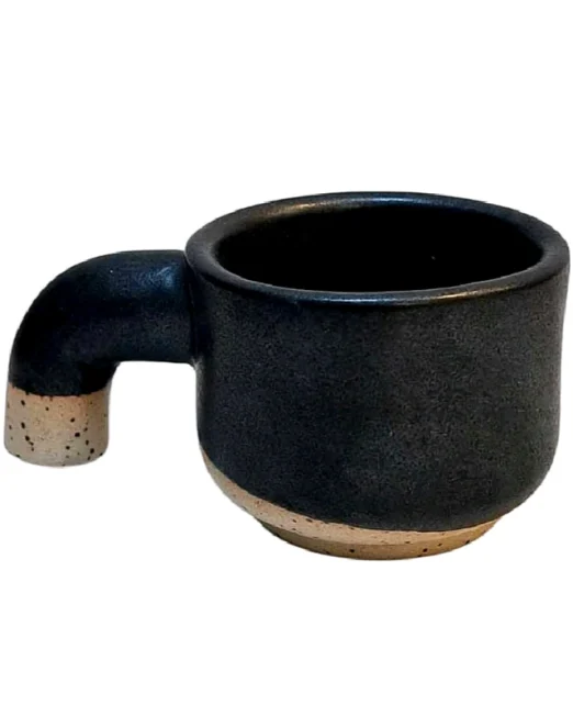 Χειροποίητο Μαύρο Φλιτζάνι Espresso με Μοντέρνο Design 10×6×4,50cm